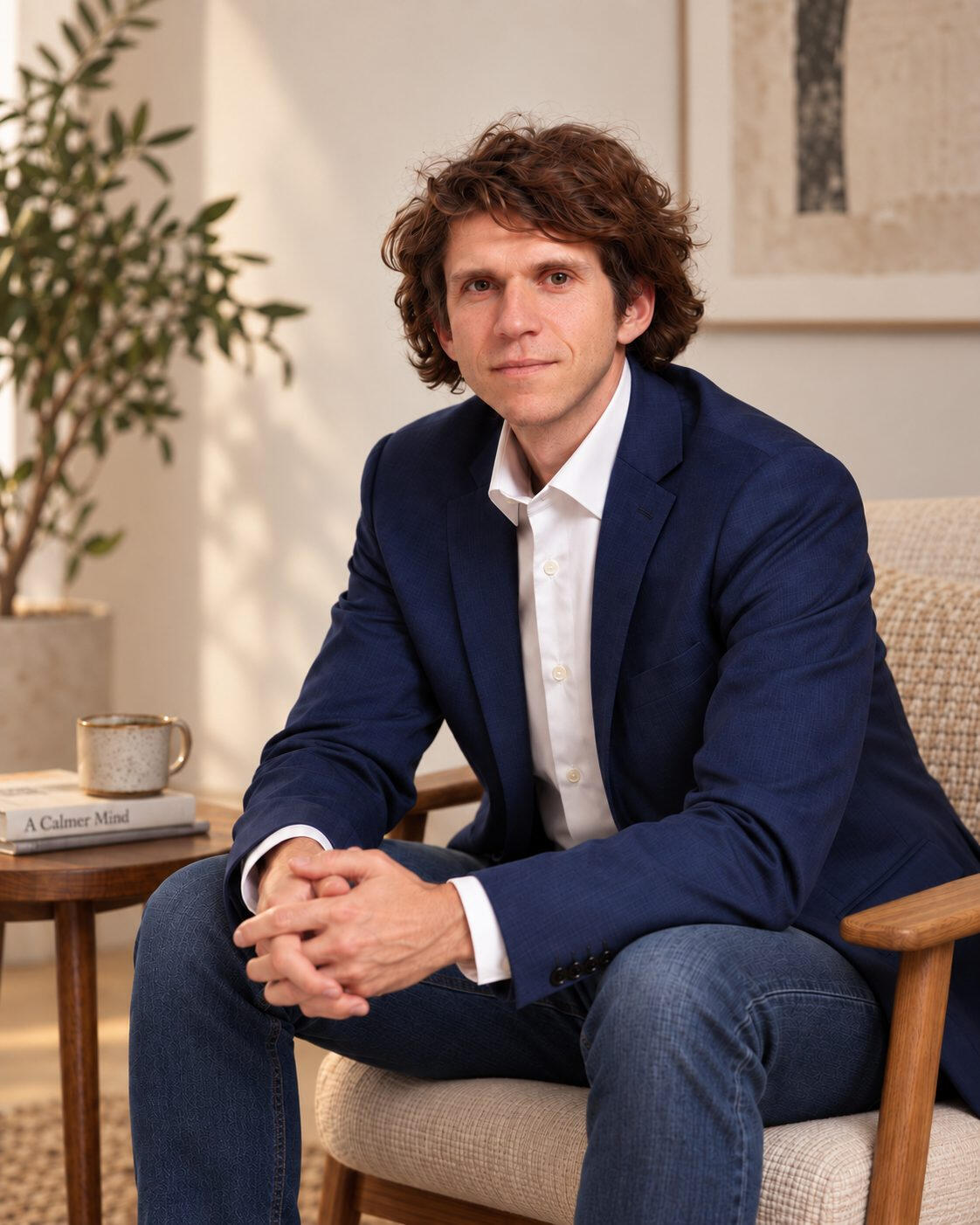 Tomislav Mihelić, finance coach, sjedi u fotelji u svijetlom, mirnom prostoru